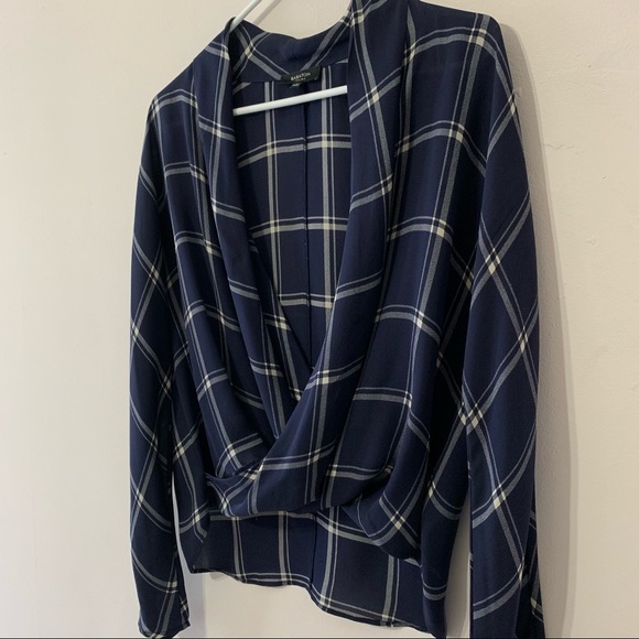 Babaton Aritzia Plaid 100% Silk Blouse | Small - Picture 5 of 6